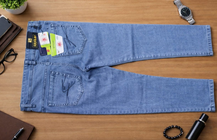 Men RFD Washed Denim Jeans | Light Blue Stylish Jeans for Men | Slim Fit Casual Denim Pant