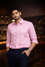 Men’s Premium Cotton Loose Fit Shirt | Solid Blue Casual Shirt for Men | Comfortable Daily Wear Shirt
