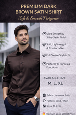 Men Premium Grey Satin Shirt | Japanese Satin Fabric | Partywear Stylish Shirt for Men | Full Sleeve Regular Fit