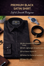 Men Premium Grey Satin Shirt | Japanese Satin Fabric | Partywear Stylish Shirt for Men | Full Sleeve Regular Fit