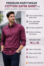 Premium Japanese Satin Partywear Shirt for Men | Ultra Smooth & Shiny Finish | Stylish Solid Shirt