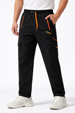 Men Navy Blue Cargo Track Pants | 4 Way Lycra Stretch | Gym & Casual Wear | Multiple Pocket Lower