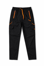 Men Navy Blue Cargo Track Pants | 4 Way Lycra Stretch | Gym & Casual Wear | Multiple Pocket Lower