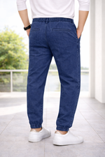 Men Elastic Waist Denim Cargo Jeans | Stretchable Casual Pants | Multi Colour Regular Fit Jeans for Men