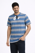 Men’s Striped T-Shirt | Premium Cotton Casual T-Shirt (Multi Color) | Regular Fit