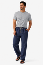 Men’s Pure Linen Pajama | Premium White Linen Lounge Pants for Men | Comfortable Summer Wear Drawstring Pajama