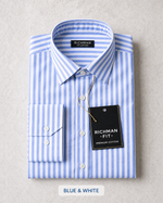 Premium Striped Cotton Shirt for Men | Full Sleeve Casual Shirt | Green & White Stylish Shirt
