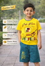 Urban Fit Kids Cotton T-Shirt & Shorts Combo Set | Soft & Comfortable Summer Wear