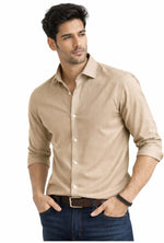 Men’s Premium Beige Casual Shirt | Soft & Breathable Fabric | Slim Fit Stylish Shirt | Urban Fit | Size 36–44