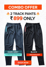 Men’s Combo Pack of 2 Premium 4-Way Lycra Track Pants | Gym & Casual Wear