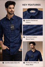 Premium Cotton Check Shirt for Men | Stylish Slim Fit Casual & Formal Wear