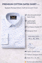 Premium Partywear Cotton Satin Shirt for Men | Stylish Printed Shirt | Soft & Smooth Finish