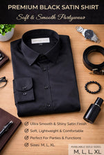 Premium Japanese Satin Partywear Shirt for Men | Ultra Smooth & Shiny Finish | Stylish Solid Shirt