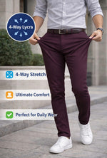 Men 4 Way Lycra Formal Pants | Stretchable Slim Fit Trouser for Men | Premium Office Wear Stylish Pant (28 to 36)
