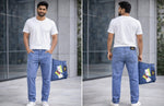 Men RFD Washed Denim Jeans | Light Blue Stylish Jeans for Men | Slim Fit Casual Denim Pant