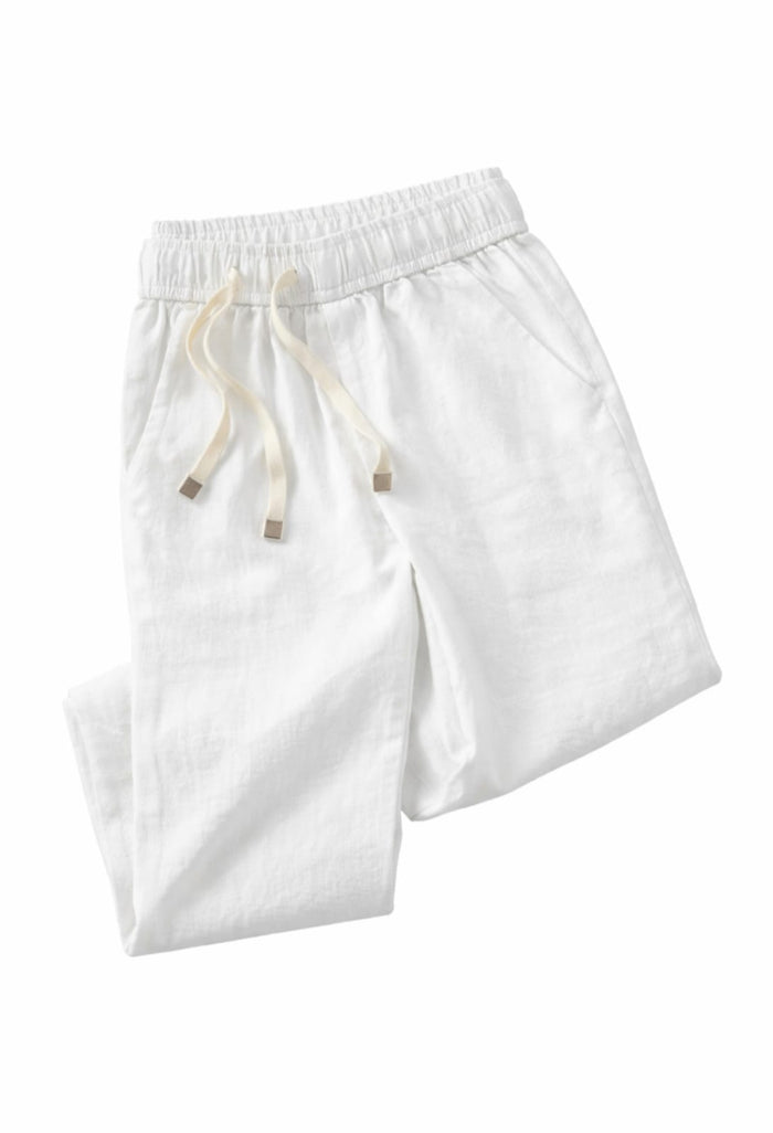 Men’s Pure Linen Pajama | Premium White Linen Lounge Pants for Men | Comfortable Summer Wear Drawstring Pajama