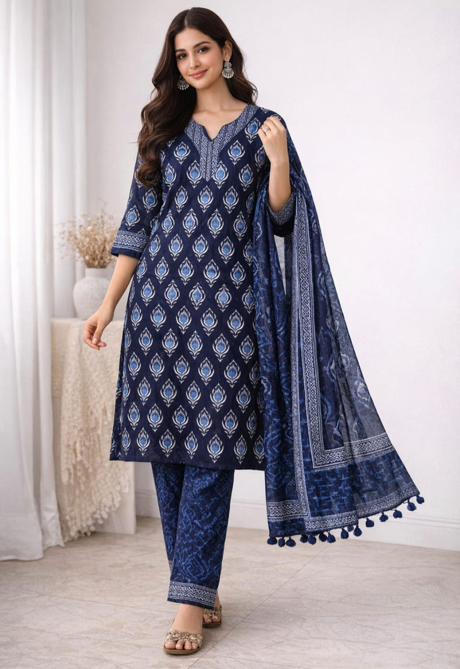 Women Printed Cotton Kurta Set | Stylish Ethnic Wear Kurti for Daily & Casual Use | Comfortable Regular Fit