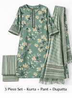 Women Floral Printed Kurta Pant Dupatta Set | Stylish Ethnic 3 Piece Set | Daily & Festive Wear