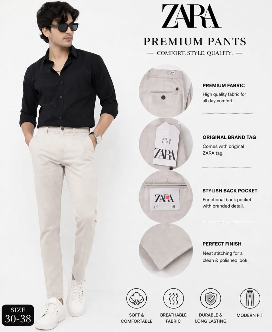 Stylish Men’s Cotton Pants Slim Fit | Casual & Formal Wear (28–36 Sizes)