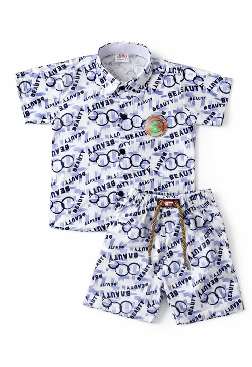 Kids Stylish Printed Shirt & Shorts Co-ord Set | Premium Cotton Casual Wear for Boys | Summer Outfit (2–6 Years)