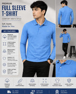 Premium Full Sleeve Polo T-Shirt for Men | Solid Cotton Polo | Stylish Casual Wear | Regular Fit