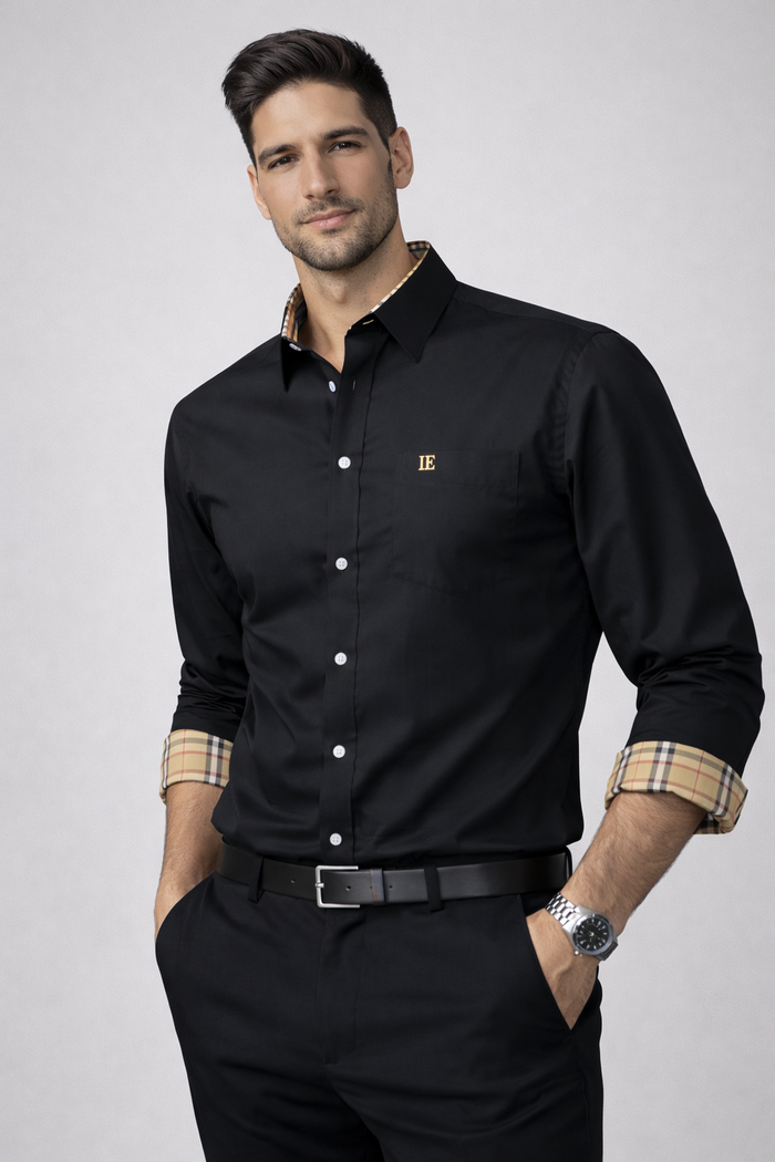 Urban Fit White Check Collar Shirt