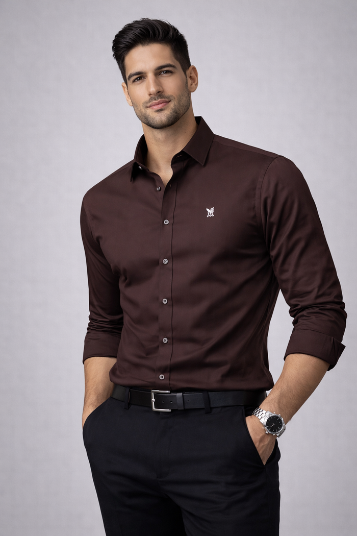 Urban Fit White Solid Shirt